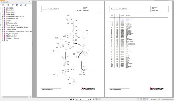 Jungheinrich Forklift EFG 318k GE160 450DZ Spare Parts Manual FN427267 3