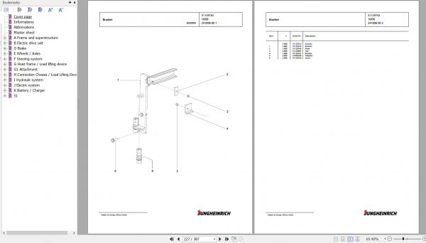 Jungheinrich Forklift EFG 318k Spare Parts Manual FN427101 3