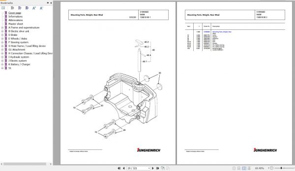 Jungheinrich Forklift EFG 320 G E110 500DZ Spare Parts Manual FN426303 2