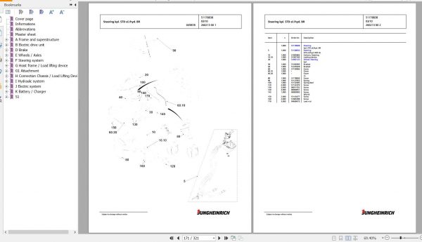 Jungheinrich Forklift EFG 320 G E110 500DZ Spare Parts Manual FN426303 3