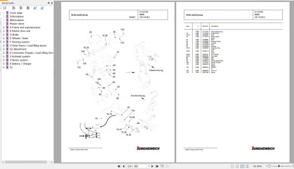 Jungheinrich Forklift EFG 320 G115 300ZT Spare Parts Manual FN426558 2