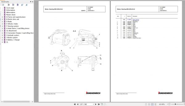 Jungheinrich Forklift EFG 320 G115 300ZT Spare Parts Manual FN426559 2