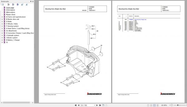 Jungheinrich Forklift EFG 320 G120 300ZT Spare Parts Manual FN426990 2