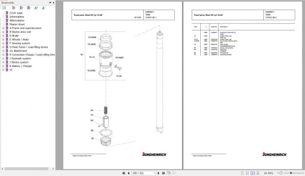 Jungheinrich Forklift EFG 320 G120 300ZT Spare Parts Manual FN426990 3
