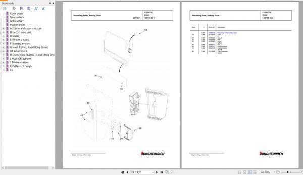 Jungheinrich Forklift EFG 320 GE115 310ZZ Spare Parts Manual FN427253 2