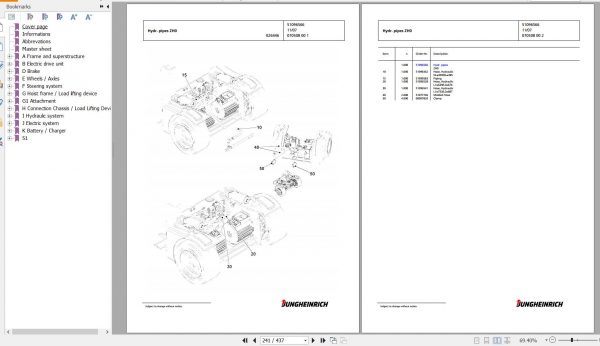 Jungheinrich Forklift EFG 320 GE115 310ZZ Spare Parts Manual FN427254 3