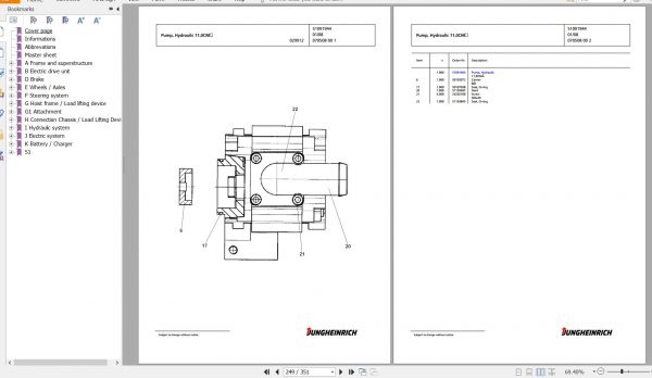 Jungheinrich Forklift EFG 320 GE115 450DZ Spare Parts Manual FN427213 3