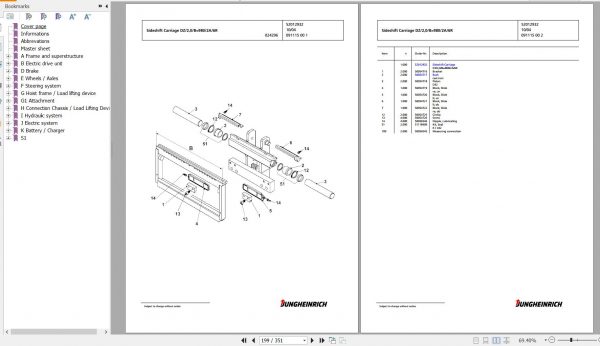 Jungheinrich Forklift EFG 320 GE115 450DZ Spare Parts Manual FN427214 3