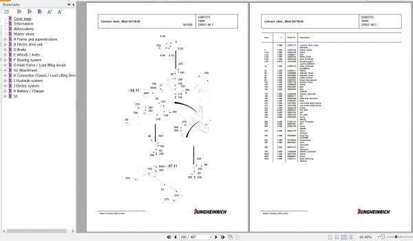Jungheinrich Forklift EFG 320 GE115 480DZ Spare Parts Manual FN427110 3
