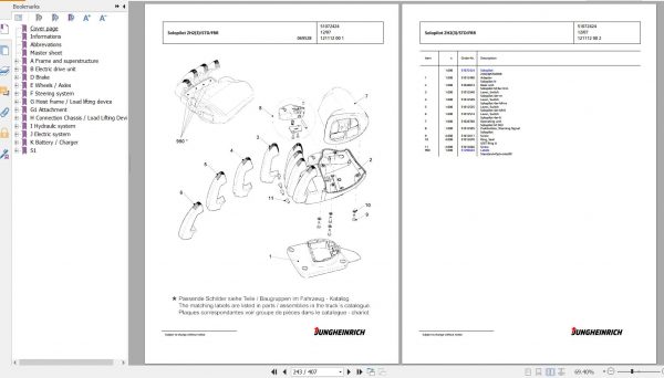 Jungheinrich Forklift EFG 320 GE115 480DZ Spare Parts Manual FN427111 3