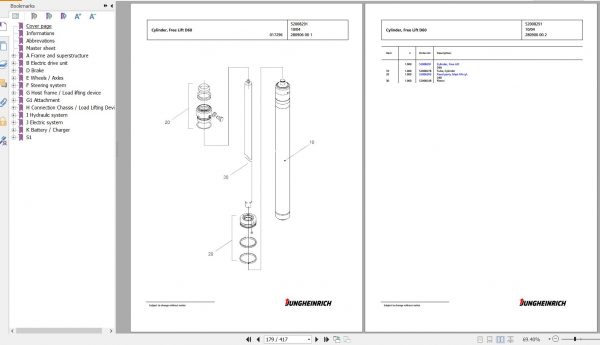Jungheinrich Forklift EFG 320 GE115 500DZ Spare Parts Manual FN426583 2