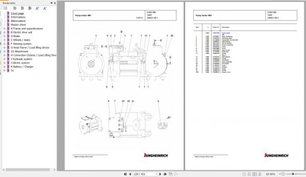 Jungheinrich Forklift EFG 320 GE115 650DZ Spare Parts Manual FN427200 3