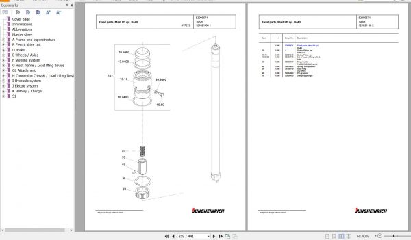 Jungheinrich Forklift EFG 320 GE120 550DZ Spare Parts Manual FN427060 3