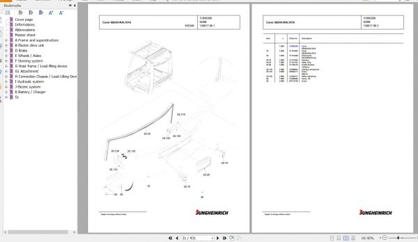 Jungheinrich Forklift EFG 320 GE120 600DZ Spare Parts Manual FN426954 2