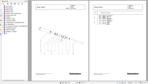 Jungheinrich Forklift EFG 425k GE115 470DZ Spare Parts Manual FN585548 2