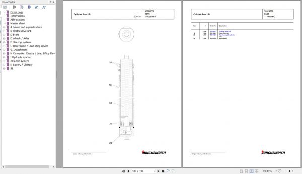 Jungheinrich Forklift EFG 425k GE120 330ZZ Spare Parts Manual FN427264 2