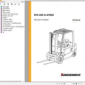 Jungheinrich Forklift EFG 430 G 470DZ Spare Parts Manual FN426536 1