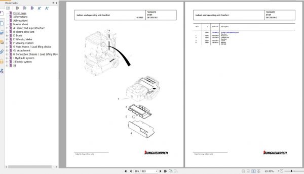 Jungheinrich Forklift EFG 430 G120 500DZ Spare Parts Manual FN426573 2