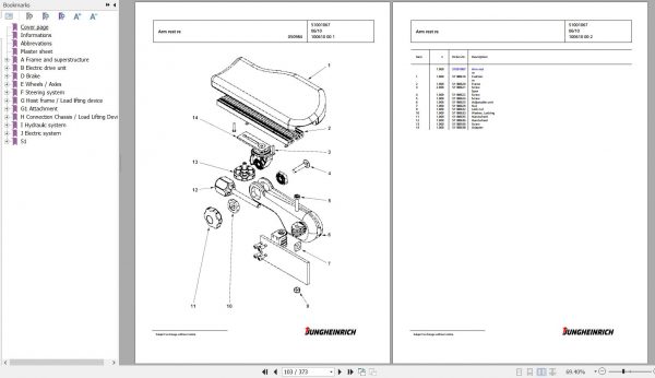 Jungheinrich Forklift EFG 430 GE115 310ZZ Spare Parts Manual FN427251 2