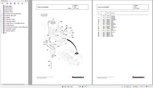 Jungheinrich Forklift EFG 430 GE115 550DZ Spare Parts Manual FN426890 2