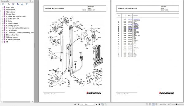 Jungheinrich Forklift EFG 430k G120 600DZ Spare Parts Manual FN595570 2