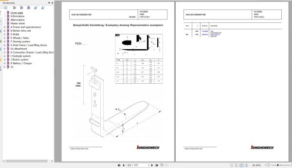 Jungheinrich Forklift EFG 430k GE115 470DZ Spare Parts Manual FN585511 2