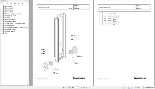 Jungheinrich Forklift EFG 535 GE150 470DZ Spare Parts Manual FN427056 2
