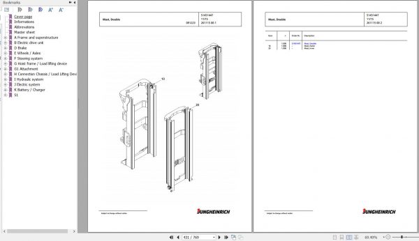 Jungheinrich Forklift EFG 535k G115 310ZZ Spare Parts Manual FN585500 2