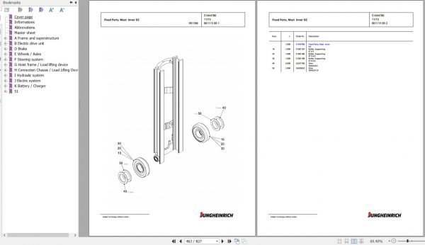 Jungheinrich Forklift EFG 540 GE 470DZ Spare Parts Manual FN595562 2