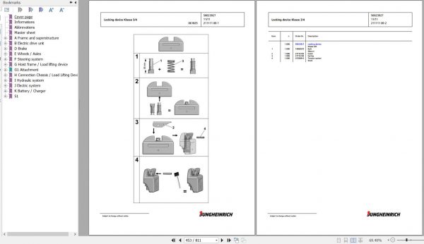 Jungheinrich Forklift EFG 550 G115 354ZZ Spare Parts Manual FN585549 2