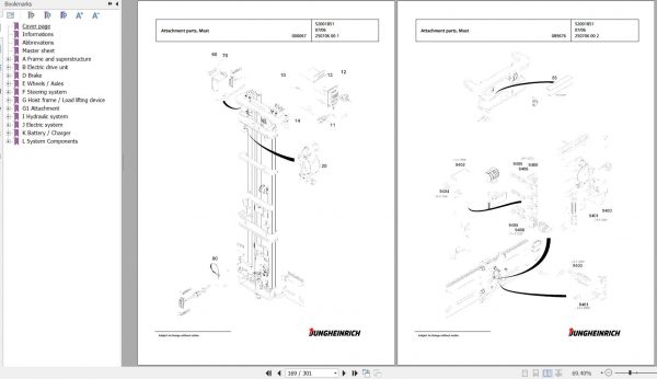 Jungheinrich Forklift EFX 413 XS 120 525 DZ Spare Parts Manual FN427278 2