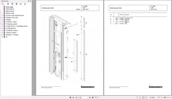 Jungheinrich Forklift EKS 210 ZF 080 600 DZ Spare Parts Manual FN427241 2