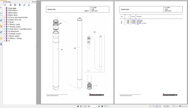 Jungheinrich Forklift EKS 210 ZF 100 475 DZ Spare Parts Manual FN426586 2