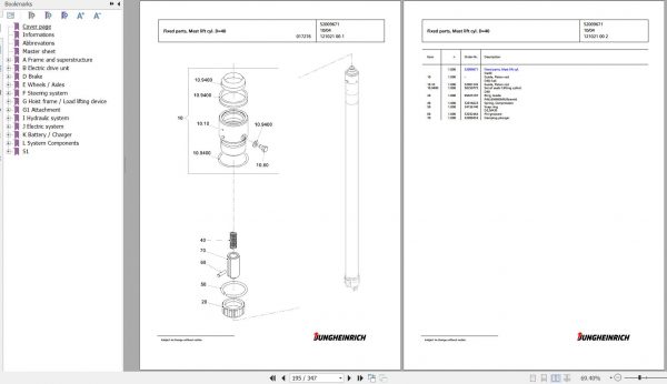 Jungheinrich Forklift EKS 210 ZI 080 475 DZ Spare Parts Manual FN427239 2