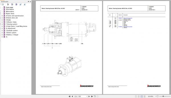 Jungheinrich Forklift EKS 308 LF 120 750 DZ Spare Parts Manual FN426584 2