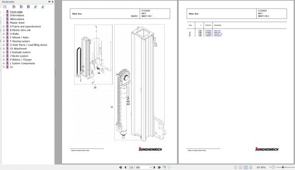 Jungheinrich Forklift EKS 312 ZF 100 750 ZT Spare Parts Manual FN426932 2