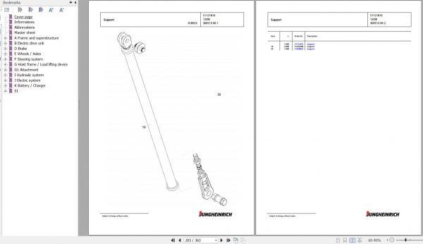 Jungheinrich Forklift EKS 312 ZF 120 950 DZ Spare Parts Manual FN427089 2