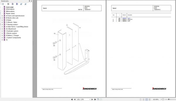 Jungheinrich Forklift EKX 410 GS 121 350 ZT Spare Parts Manual FN427274 2