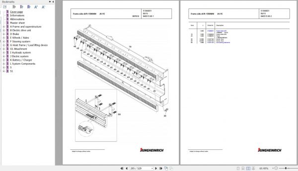 Jungheinrich Forklift EKX 412 GI 122 700 ZT Spare Parts Manual FN585514 2