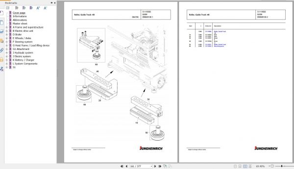 Jungheinrich Forklift EKX 513 GS 120 650 ZT Spare Parts Manual FN426548 2