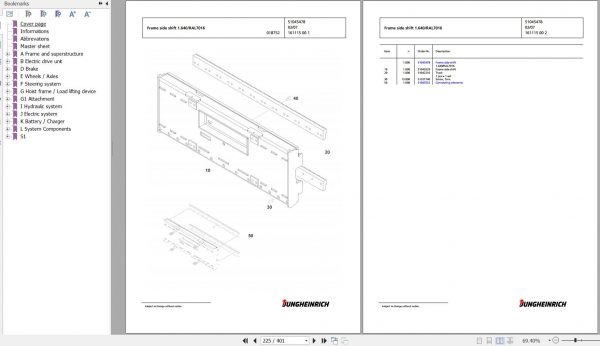 Jungheinrich Forklift EKX 515 GI 108 1400 DZ Spare Parts Manual FN427249 2