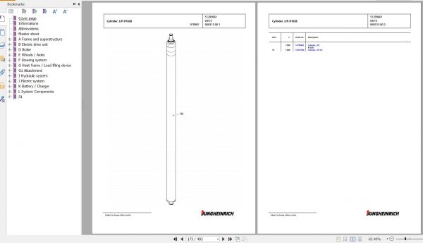 Jungheinrich Forklift EKX 515 GI 118 1175 DZ Spare Parts Manual FN426577 2