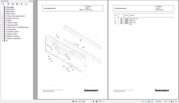 Jungheinrich Forklift EKX 515 GI 120 1050 DZ Spare Parts Manual FN427242 2