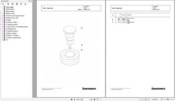 Jungheinrich Forklift EKX 515 GI 120 1150 DZ Spare Parts Manual FN427276 2