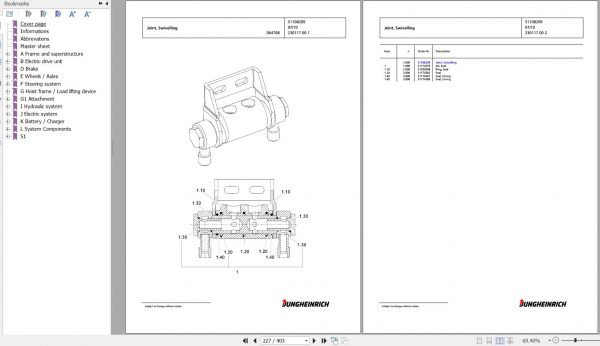 Jungheinrich Forklift EKX 515 GS 132 650 ZT Spare Parts Manual FN427304 2