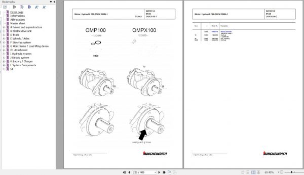 Jungheinrich Forklift EKX 515k GI 109 750 DZ Spare Parts Manual FN427286 2