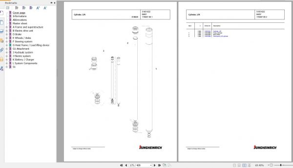 Jungheinrich Forklift EKX 515k GI 119 950 DZ Spare Parts Manual FN426560 2