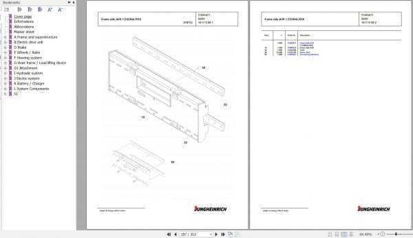 Jungheinrich Forklift EKX 515k GI 120 725 ZT Spare Parts Manual FN427285 2