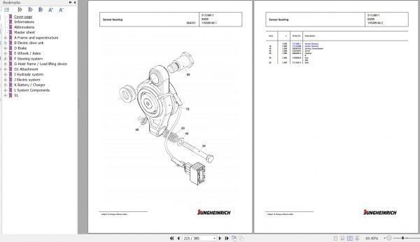Jungheinrich Forklift EKX 515k GI 121 900 ZT Spare Parts Manual FN427307 2
