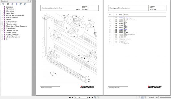 Jungheinrich Forklift EKX 515k GS 083 650 ZT Spare Parts Manual FN427059 2